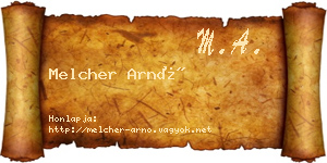 Melcher Arnó névjegykártya
